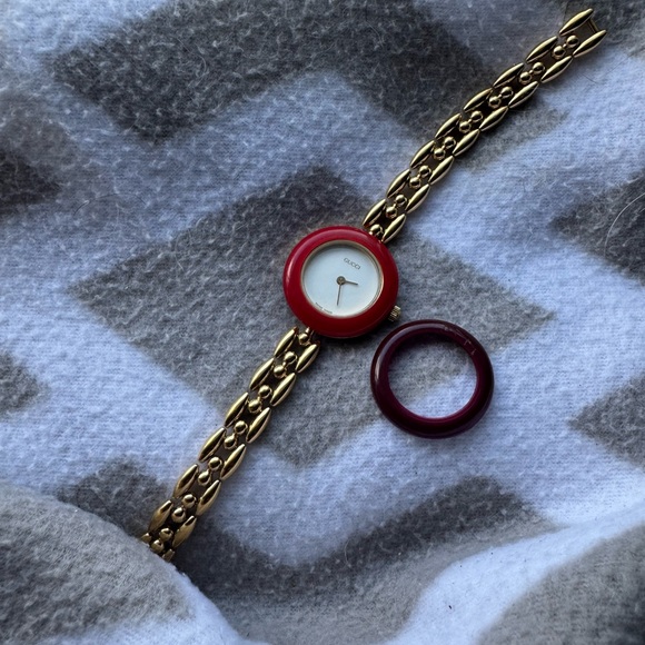 Gucci bezel watch burgundy bezel ONLY main image 4